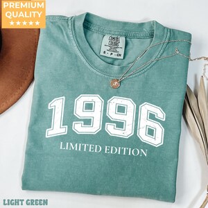 Comfort Color Birth year shirt, Birthday T-shirts, Vintage inspired t- shirt, 1996 Shirt, 30th Birthday, 1996 Birth Year Shirt Birthday Gift Light Green