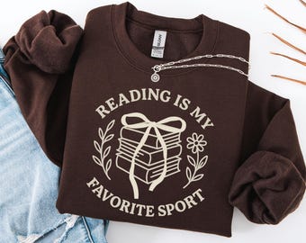 Reading is my favorite sport Sweatshirt, Vintage Reading Sweatshirt, Book lover gift, Bookish shirt, Bookworm, Reader Gift, Book crewneck
