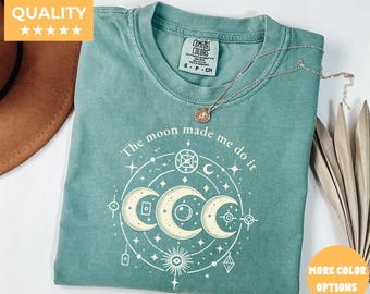 Koszula Mystic Moon And Sun, Koszula Mystical Moon Phase, Boho Vintage Moon Halloween Shirt, Koszula Celestial Moon, Koszulka Spiritual T-Shirt, Koszulka Witchy