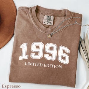 Comfort Color Birth year shirt, Birthday T-shirts, Vintage inspired t- shirt, 1996 Shirt, 30th Birthday, 1996 Birth Year Shirt Birthday Gift Espresso