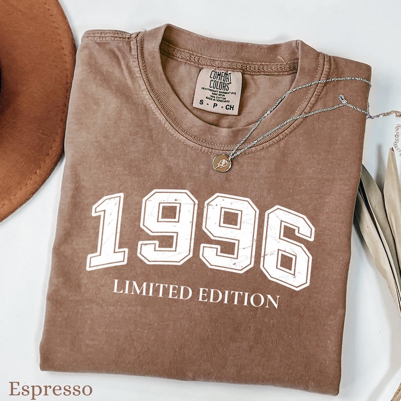 Comfort Color Birth year shirt, Birthday T-shirts, Vintage inspired t- shirt, 1996 Shirt, 30th Birthday, 1996 Birth Year Shirt Birthday Gift Espresso