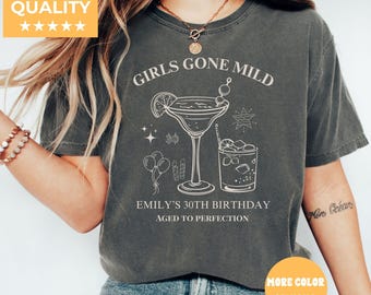 Camiseta de cumpleaños número 30, camiseta Dirty 30, regalo de cumpleaños número 30 para ella, camiseta de cóctel de club social de cumpleaños número 30 personalizada, camiseta de grupo de fiesta de cumpleaños