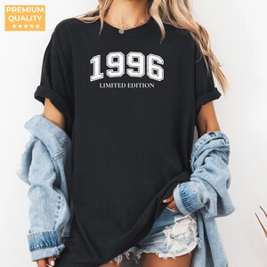 Comfort Color Birth year shirt, Birthday T-shirts, Vintage inspired t- shirt, 1996 Shirt, 30th Birthday, 1996 Birth Year Shirt Birthday Gift Black