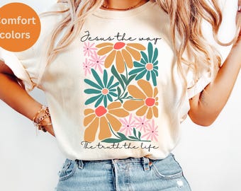 Comfort Colors® Religious Shirt, Jesus Shirt, Faith based Jesus apparel, Boho Christian Shirt for women , Faith Shirt Gift, Bible Verse