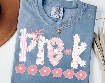 Pre-K Teacher Shirt Comfort Colors, Teacher Tee,  Pre-K Shirt, Back to School Teacher Gift, Teacher Team Outfit, First day of Pre K shirt