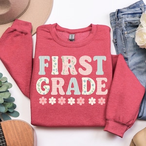 First Grade Teacher Sweatshirt, Back to School 1st Grade shirt , Teacher Appreciation Gift, Cute fall Elementary School Sweater, Teacher Tee