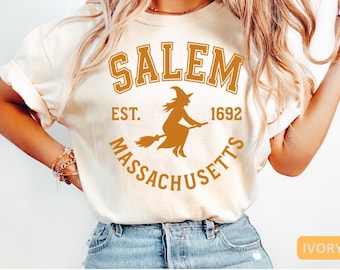 Salem Witch Shirt Comfort Colors, Vintage Witchy Halloween Tee, Spooky Fall Shirt for Women, Witchcore Graphic Tee, Gift for Her