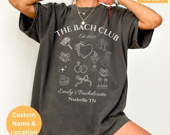 The Bach Club Bachelorette Shirts, Custom Location And Name Bachelorette Party Shirts, Social Club Luxury Bachelorette Party Gift Shirts