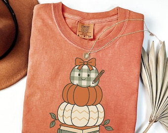 Teacher Fall Pumpkin Comfort Colors Shirt, Cute Autumn Teacher Tee, Cozy Classroom Fall Shirt, October Teacher Gift, Pumpkin Teacher Shirt