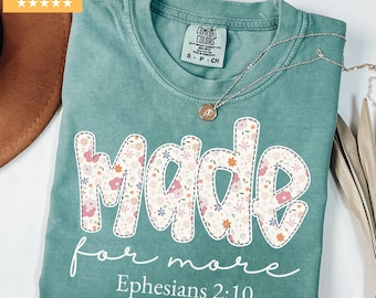 Comfort Colors® Made for More Shirt, shirt bijbelvers, christelijk shirt, shirt religieuze moeder, shirt religieuze moeder, shirt Jezus, shirt bijbeltekst voor vrouwen