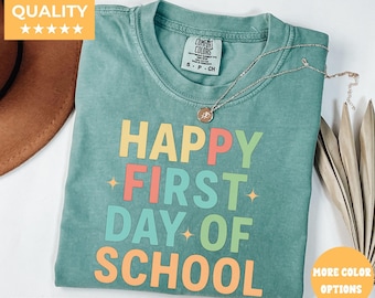 Erster Schultag Shirt Komfortfarben, Lehrer zurück zu Schule T-Shirt, süßes Lehrer Shirt, Grundschullehrer Outfit, Geschenk für Lehrer