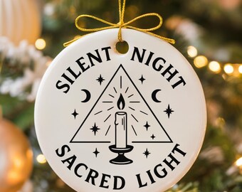 Blessed Yule Ornament, Pagan Yule Tree Decoration, Witchy Holiday Decor, Wiccan Christmas Gift, Winter Solstice Ornament