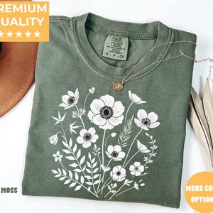 Comfort Colors® Wildflower Shirt, Floral Cottagecore Shirt, Botanical Shirt, Flower Shirt, Nature Shirt, Wildflower Tshirt,Wild Flower Shirt