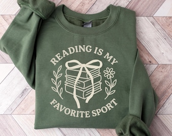 Reading is my favorite sport Sweatshirt, Vintage Reading Sweatshirt, Book lover gift, Bookish shirt, Bookworm, Reader Gift, Book crewneck
