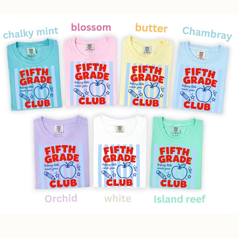 Color A Comfort Colors Fifth Grade Teacher Shirt, 5th Grade Teacher Shirt, 5th ...