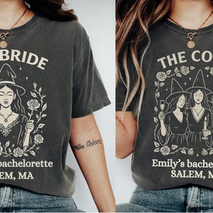 Custom Halloween Bachelorette Shirts, Witch Bach Tshirts, Gothic Bridal Party, Personalized Goth Bachelorette, Spooky Bride Gothic Wedding
