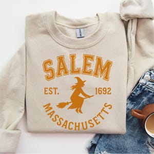 Salem Witch Sweatshirt, Vintage Witchy Halloween Crewneck, Spooky Fall Pullover for Women, Witchcore Aesthetic, Gift for Her
