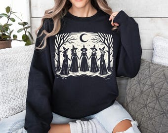 Vintage Girls Will Be Girls Witch Sweatshirt , Funny Witch Vintage Sweatshirt, Vintage Halloween Women Sweatshirt, Witchy Vibes Sweatshirt
