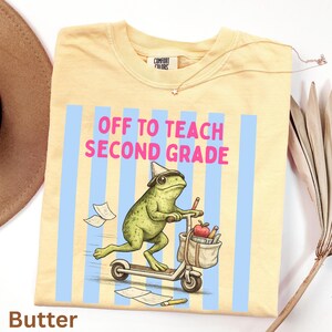 Camiseta Comfort Colors para maestra de segundo grado, camiseta divertida para la vuelta al cole de primaria.