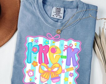 Pre-K Teacher Shirt Comfort Colors, Teacher Tee,  Pre-K Shirt, Back to School Teacher Gift, Teacher Team Outfit, First day of Pre K shirt