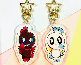 Hero and Dark Chao double sided keychain