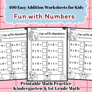 Addition Worksheets: Kindergarten & 1st Grade Math (PDF)