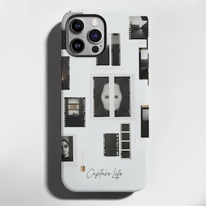 Photographer Phone Case Capture Life Design with Camera Shutter Art and Embedded Film Strips | Gift for Creatives, Filmmakers Photo Lovers