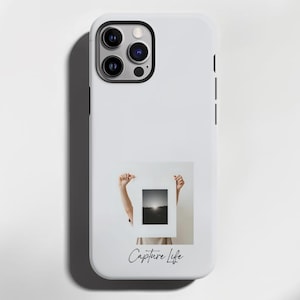 Photographer Phone Case Capture Life Design with Camera Shutter Art and Embedded Film Strips | Gift for Creatives, Filmmakers Photo Lovers
