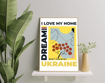 Printable print I love Ukraine.