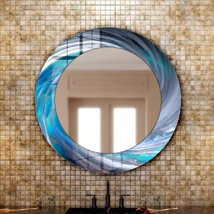 Bathroom Wall Mirror, Modern Decorative Mirror for Vanity Sink, Living Room Wall Decor Mirror, Contemporary Glass Mirror Design