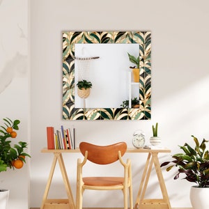 Round Bathroom Mirror, Modern Vanity Wall Mirror for Sink, Decorative Round Mirror for Living Room or Bathroom, Minimalist Home Decor Square