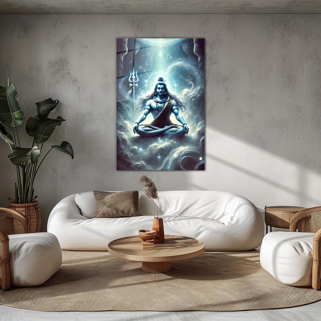 Shiva Lord Glass Wall Art, Shiva God Tempered Glass Wall Decor, Hindu ...