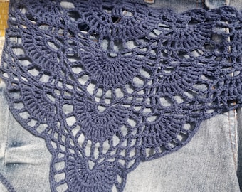 Bandana, fascia per capelli all'uncinetto, sciarpa boho, fazzoletto triangolare, scialle rustico traforato, festival estivo
