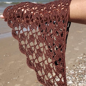 Bandana crocheted bandana lace headband boho style gift scarf triangular kerchief lace shawl