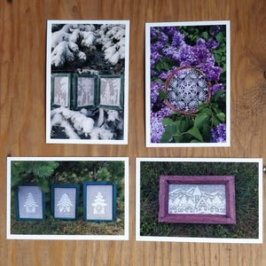 cartes postales images personnalisées d'arbres de Noël nature au crochet beaux et images