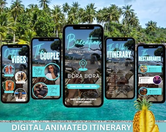 Digital Baecation Itinerary: Social Media Travel Template (Canva)