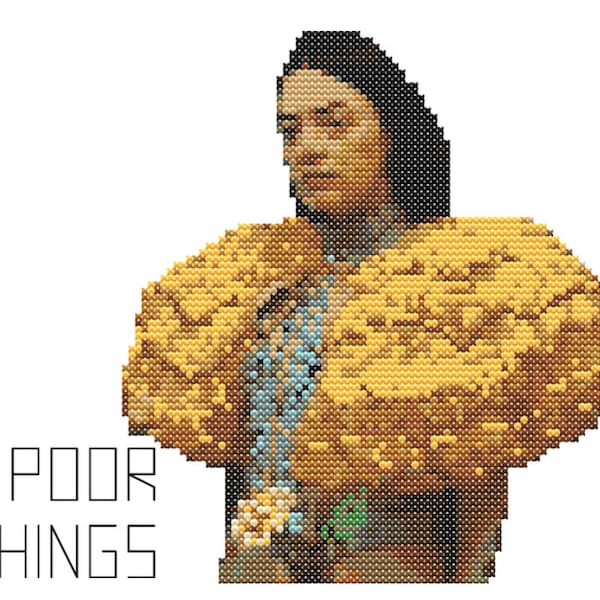 Poor Things Movie Cross Stitch Pattern, Fans art Emma Stone, Instant download, printable pattern PDF, Hoop art cross stitch, mini stitches