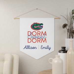 Custom Dorm Room Sign | Dorm Sweet Dorm | College Dorm Sign | Roommate Dorm Sign | Personalized Roommate Pennant | Door Hanger for Dorm