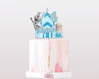 Cake topper reine des neiges personnalisé