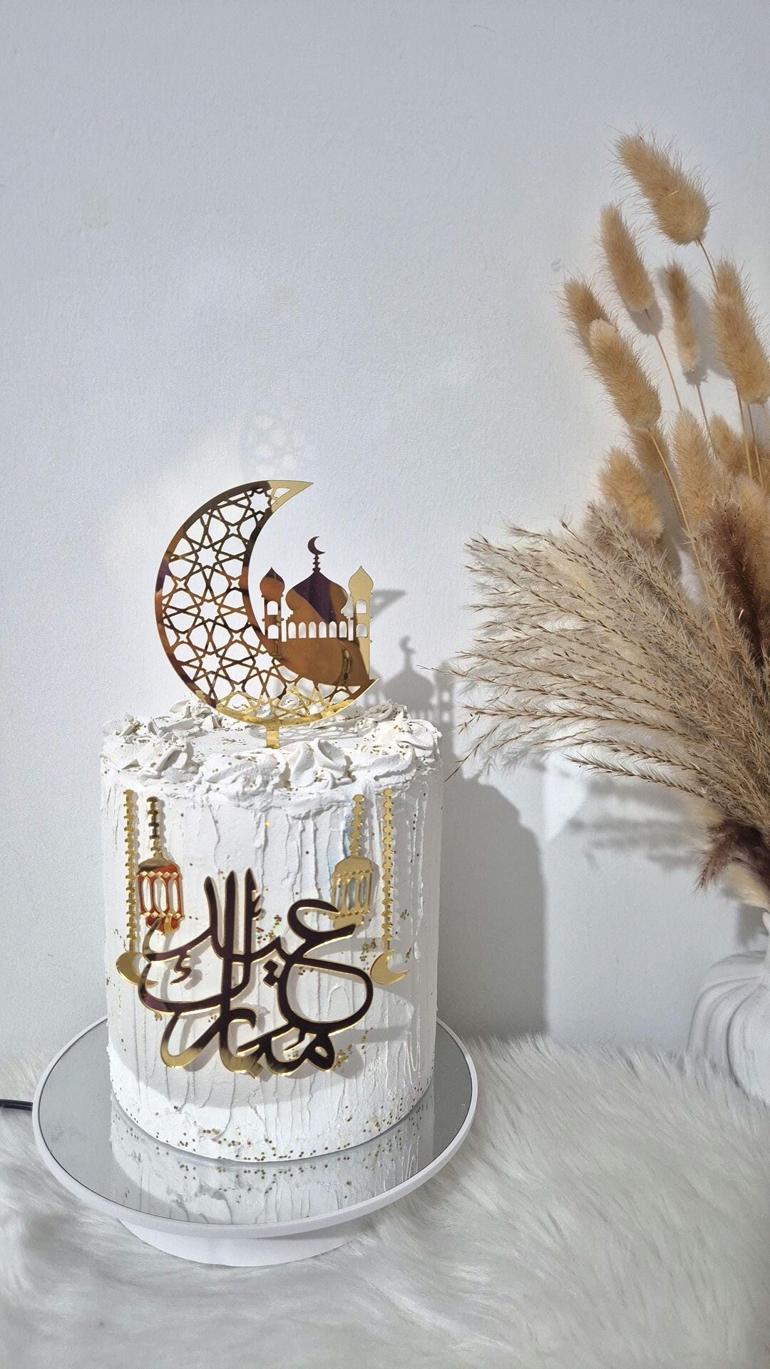 Cake Topper Set Eid Mubarak Arabic in Acrylic 6 Pcs - Etsy
