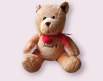 Lindt 13" Valentines Teddy Bear Soft Plush Cuddly Toy with Heart & Zipped Pouch