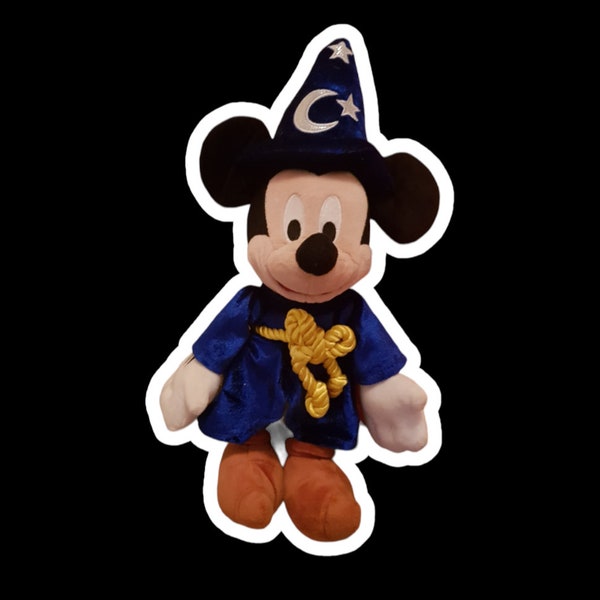 Disneyland Paris Blue Sorcerer Fantasia Mickey Mouse Plush / Soft Toy