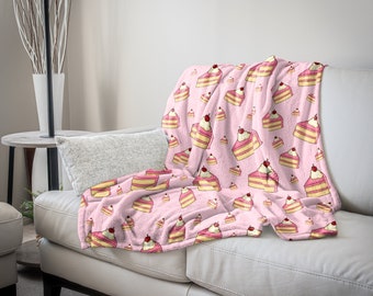 Cake Slices Velveteen Plush Blanket - 3 Sizes and 6 Colours Available