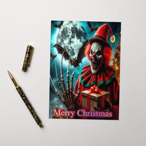 Cartão de Natal perturbador, Trippy, Único, impressão, Psicodélico