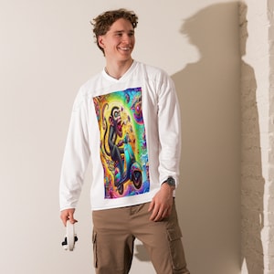 Verrückter Affe auf Roller T-Shirt, Trippy, Unikat, Print, Psychedelic