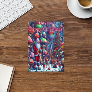 Abgefahrene Weihnachtskarte mit Pilzen!, Trippy, Unikat, Print, Psychedelic