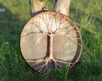 Shaman Drum | Natural Horse Skin| 18&#39;&#39; 20&#39;&#39; 22&#39;&#39; 24&quot; |Horse Skin | Leather Style Handle | Musical Gift