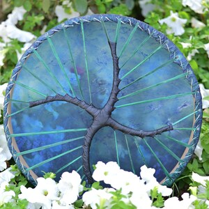 Tambor chamánico artesanal de piel de venado – Marco de madera de fresno, sanación tribal, meditación (tamaño personalizado)