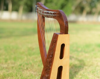 Arpa de madera de 12 cuerdas – Arpa celta de regazo para principiantes, regalo para niños para música de meditación.