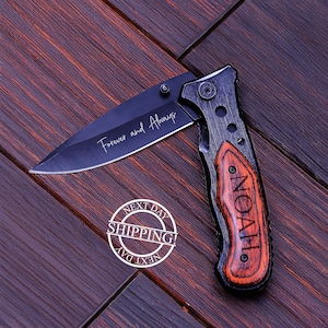 Personalized Gift Knives Handmade, Mens Boyfriend Gift for Him, Fathers Day Gift, Engraved Pocket Knife, Groomsman, Wedding Knives, Husband